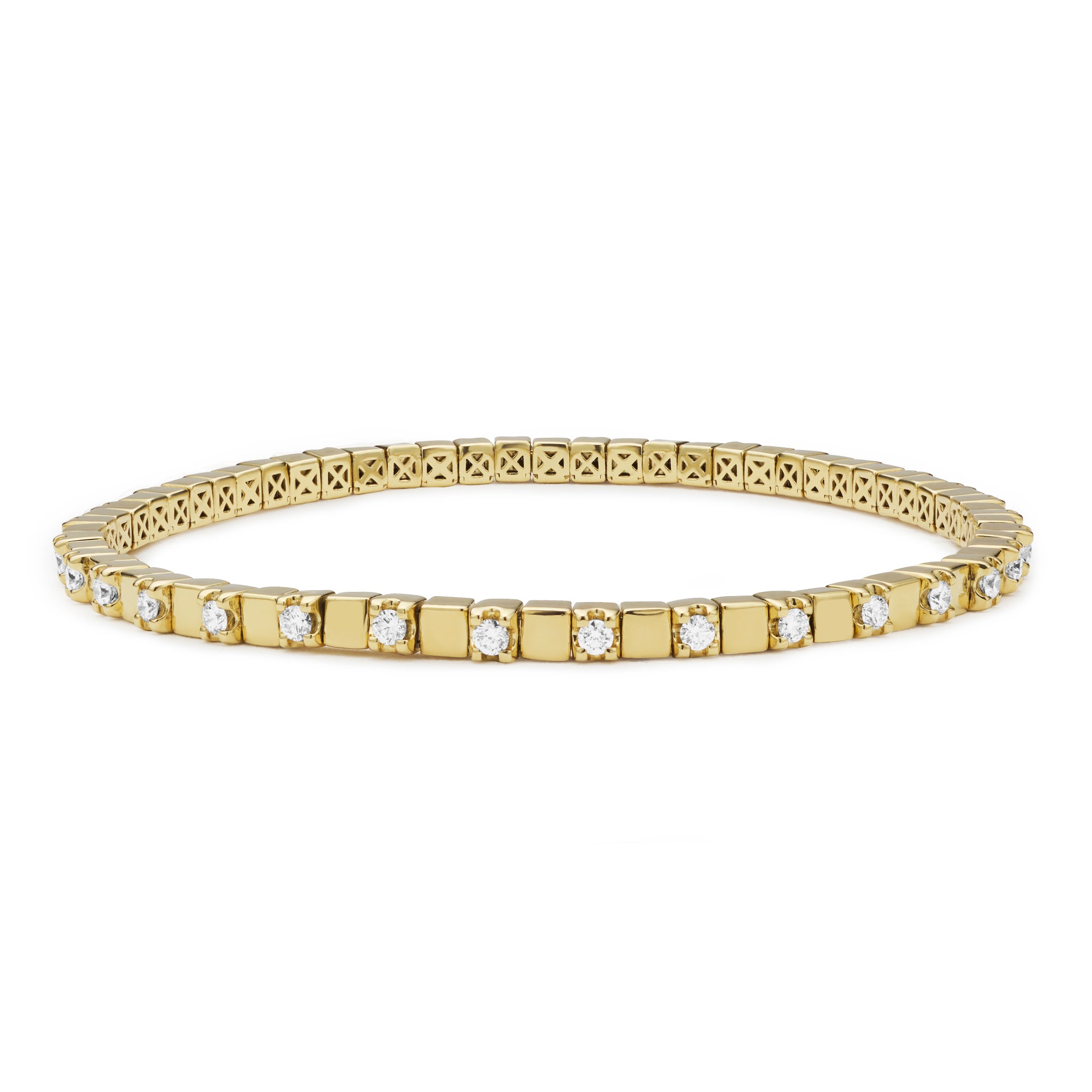 Studio 18K Gold Diamond Square Tennis Bracelet