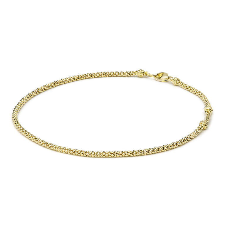 LAGOS Anthem 18K Gold Caviar 2 mm beaded bracelet