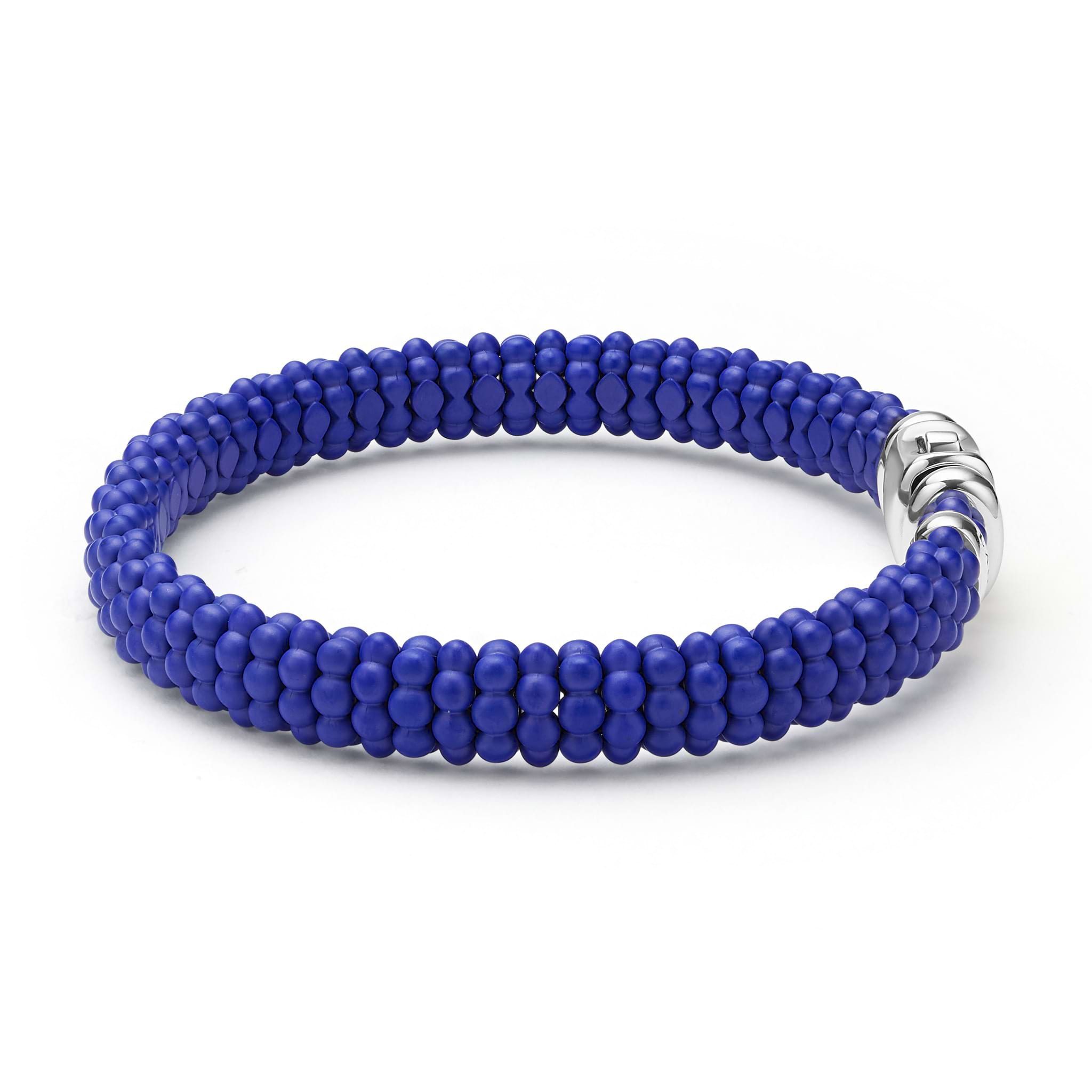 LAGOS ultramarine blue Caviar ceramic beaded bracelet in 9 mm with sterling silver clasp