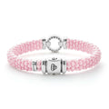 Clasp view of Sterling Silver and Ceramic Diamond Circle Pink Bracelet