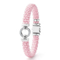 Sterling Silver and Ceramic Diamond Circle Pink Bracelet