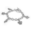  Side view of Sterling Silver Beach Charm Bracelet