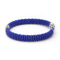 LAGOS 18K Gold matte blue ceramic Caviar bracelet, 9mm