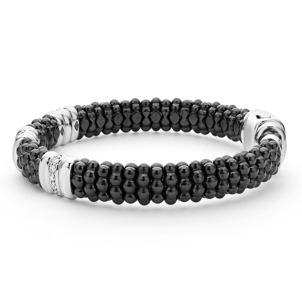 H BLACK BEIGE CERAMIC BRACELET