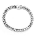 Sterling silver links form this curb chain bracelet.