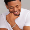 Man wearing Sterling Silver Curb Chain Bracelet