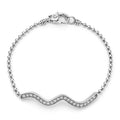 Sterling silver and diamonds form this ball chain beaded wave bracelet. LAGOS diamonds are the highest quality natural stones.