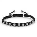 Black braided nylon with sterling silver Caviar beading forms this versatile macrame bracelet.