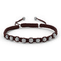 Brown braided nylon with sterling silver Caviar beading forms this versatile macrame bracelet.