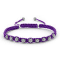 Purple braided nylon with sterling silver Caviar beading forms this versatile bracelet.