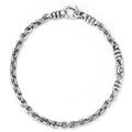 Sterling silver fluted links form this bold 4mm double link chain bracelet.