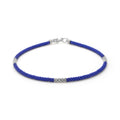 LAGOS Blue Caviar three-silver-station matte blue ceramic bracelet, 3 mm width, sterling silver lobster clasp