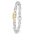 Signature Caviar Two-Tone Petite Interlocking Diamond Link Bracelet