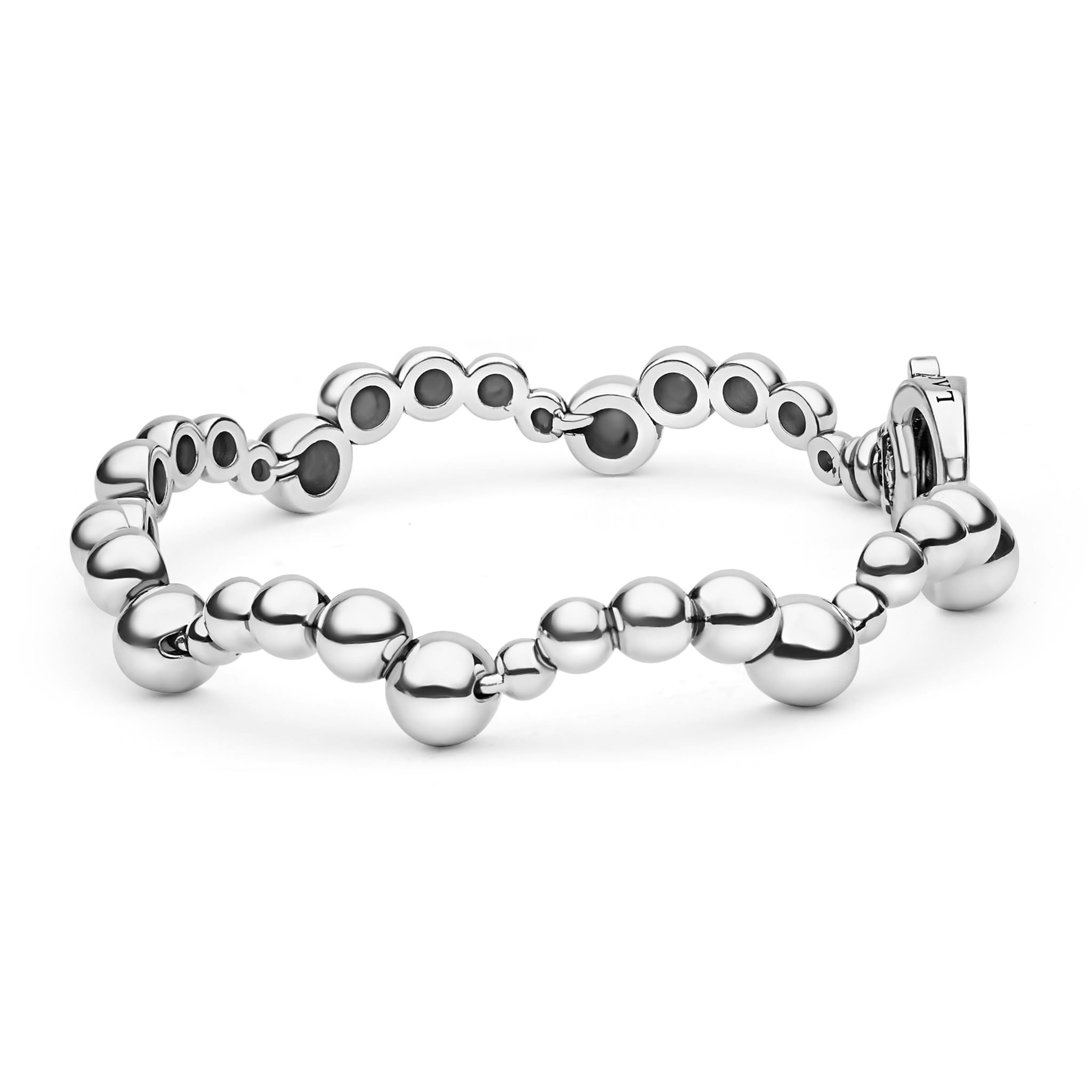 Caviar Bubbly Silver Beaded Scalloped Bracelet