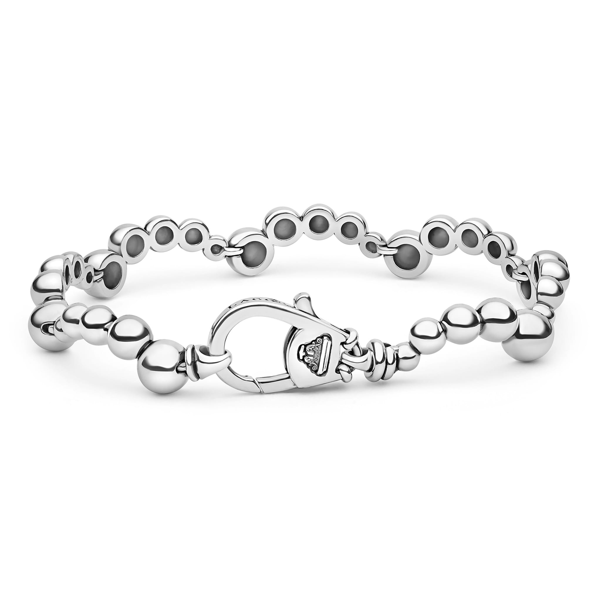 Caviar Bubbly Silver Beaded Scalloped Bracelet
