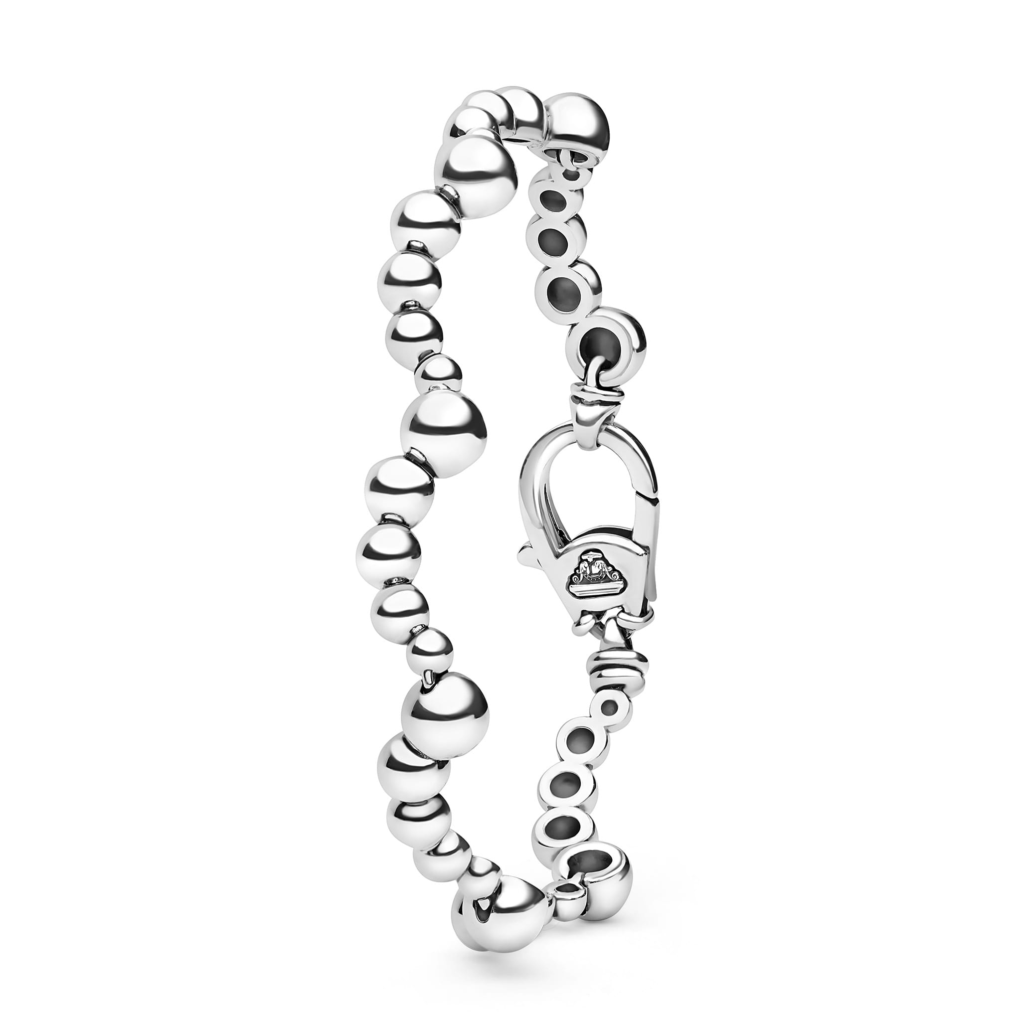 Caviar Bubbly Silver Beaded Scalloped Bracelet