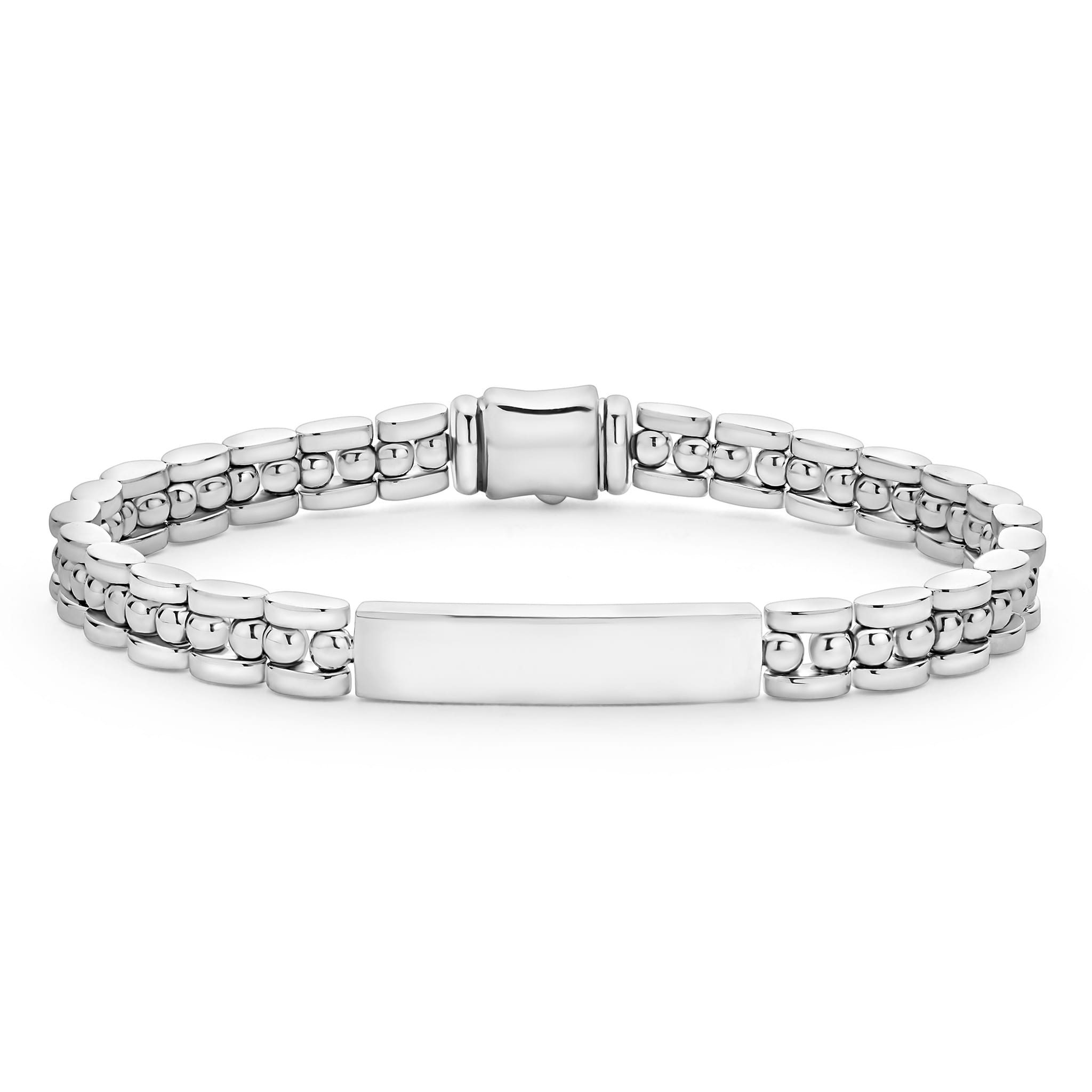 A LAGOS exclusive. A petite sterling silver ID link bracelet with an engravable link.