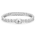 Signature Caviar Petite Silver Engravable ID Link Bracelet