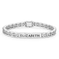 Signature Caviar Petite Silver Engravable ID Link Bracelet