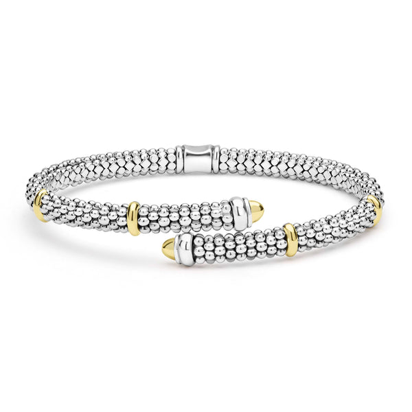 The Drop Two-Tone Caviar Versa Bypass Bracelet | LAGOS Jewelry