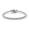 back of sterling silver beaded stretch bracelet with diamonds and gold ring details 