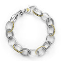 whole 13mm sterling silver and gold beaded link bracelet