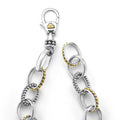 clasp of 13mm sterling silver and gold beaded link bracelet 