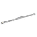 sterling silver curb link bracelet with pave diamonds