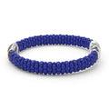 LAGOS 18K Gold matte ultramarine ceramic Caviar bracelet with black diamond station, 9mm