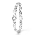 Signature Caviar Silver Petite Interlocking Diamond Link Bracelet featuring sterling silver ovals and a diamond-set oval link, fastened with a box-style clasp.