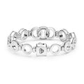Signature Caviar Silver Interlocking Diamond Link Bracelet featuring polished circular rings and a crown-emblem clasp, showcasing LAGOS elegance and quality craftsmanship.