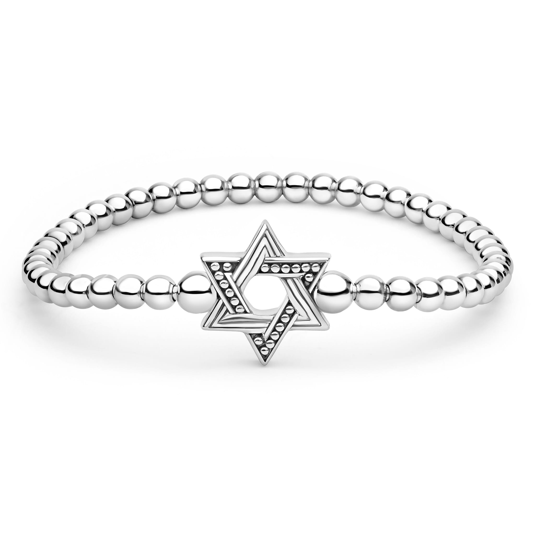Signature Caviar Sterling Silver Star of David Stretch Bracelet