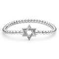 Signature Caviar Sterling Silver Star of David Stretch Bracelet