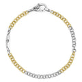 Two-Tone 3.5 mm double cable chain bracelet in sterling silver and 18K gold
