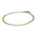 Two-Tone 3.5 mm double cable chain bracelet in sterling silver and 18K gold