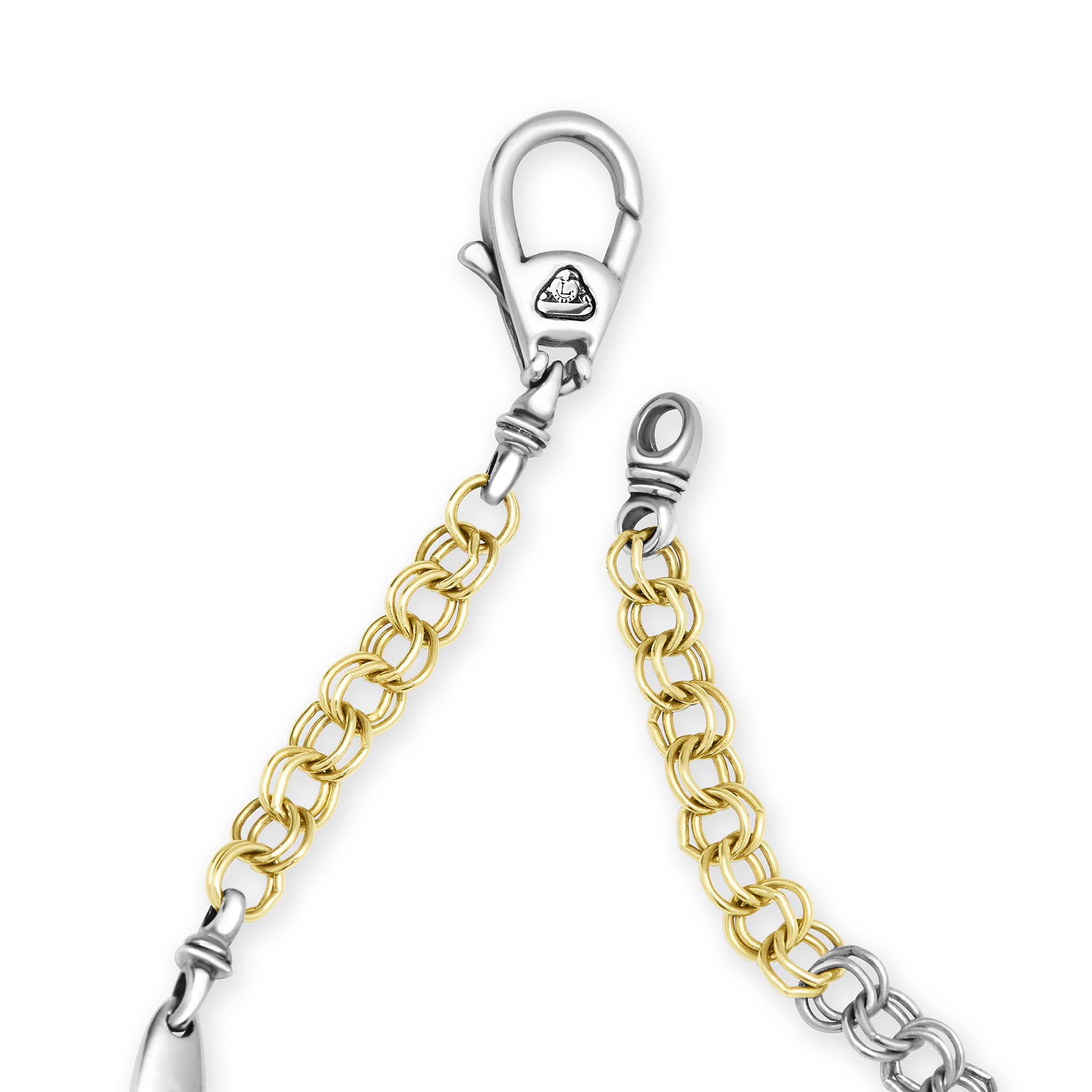 Two-Tone 3.5 mm double cable chain bracelet in sterling silver and 18K gold