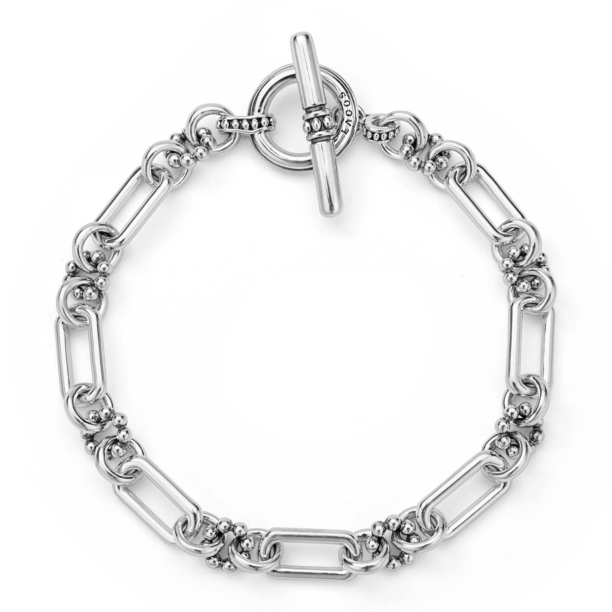 Signature Caviar Petite Sterling Silver Link Bracelet – LAGOS