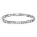 Side view of Silver Caviar Diamond  Mini Versa Torque Bracelet
