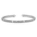 Back view of Silver Caviar Diamond  Mini Versa Torque Bracelet