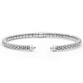  3mm features sterling silver caviar beading, 14K gold accents, and diamond stations in an open-cuff design.
