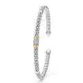  3mm, featuring sterling silver caviar beading, 14K gold accents, and pavé-set diamonds for a refined look.