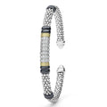  5mm, featuring sterling silver caviar beading, 18K gold accents, diamonds, and black ceramic details.