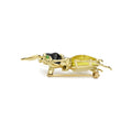 Rare Wonders 18K Gold Lemon Quartz and Onyx Stag Beetle Pin