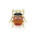 Rare Wonders 18K Gold Agate and Diamond Scarab Beetle Pin