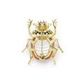 Rare Wonders 18K Gold Agate and Diamond Scarab Beetle Pin