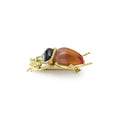 Rare Wonders 18K Gold Agate and Diamond Scarab Beetle Pin