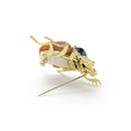 Rare Wonders 18K Gold Agate and Diamond Scarab Beetle Pin
