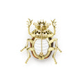 Rare Wonders 18K Gold Tigers Eye and Diamond Scarab Beetle Pin