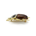 Rare Wonders 18K Gold Tiger Eye and Onyx Goliath Beetle Pin