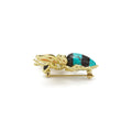 Rare Wonders 18K Gold Turquoise and Onyx Honeybee Pin